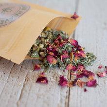 Load image into Gallery viewer, Woman's Tea 'She Will Rise' Jar Herbal Tea Herb Heaven Devon Pouch
