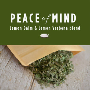 Peace of Mind. Lemon Balm, Lemon Verbena and sage Herbal Tea-Jar
