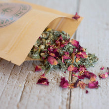 Load image into Gallery viewer, Woman&#39;s Tea &#39;She Will Rise&#39; Jar Herbal Tea Herb Heaven Devon Pouch 

